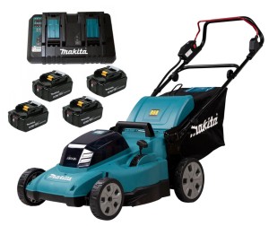 Kosiarka akumulatorowa do trawy DLM480DT4  Makita w zestawie z 4 x 5,0 AH i podwójną ładowarką 2x18V 48cm LXT