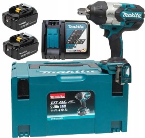 Akumulatorowy klucz udarowy do kół Makita DTW1002RTJ 18V 1000Nm 1/2" z 2 akumulatorami 5,0Ah