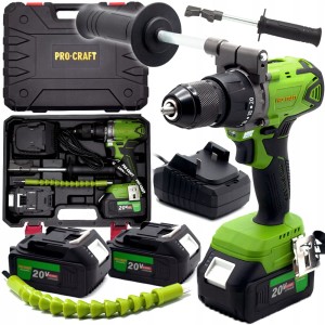 Akumulatorowa wkrętarka ProCraft PA18BL z silnikiem bezszczotkowym i akumulatorami 4,0 Ah