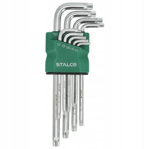 Klucze Torx Z Otowrem Zestaw 9 Elementów CrV Stalco S-46376