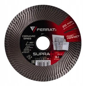 Tarcza Diamentowa Do Ciecia i Szlifowania 45° SUPRA+ 125mm Ferrati F20209